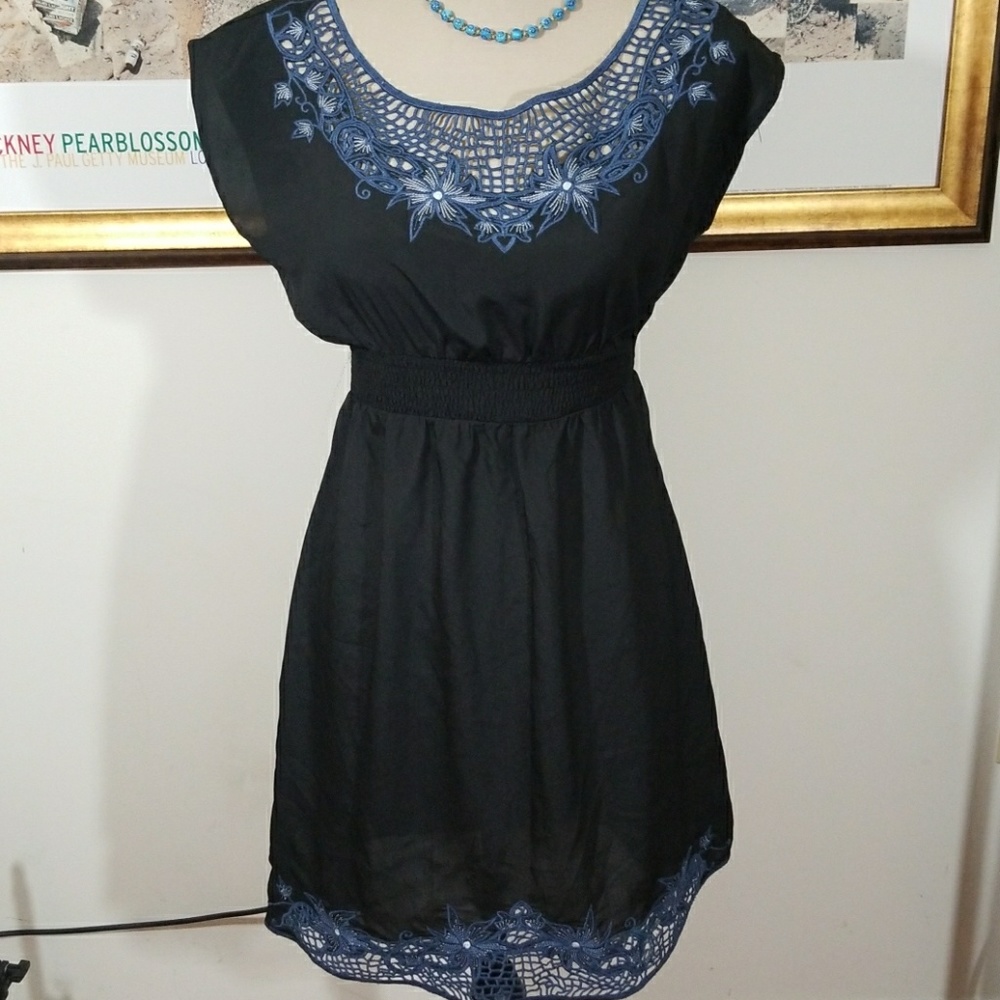 Sharon Couture black dress embroidered detail. S - Picture 1 of 8